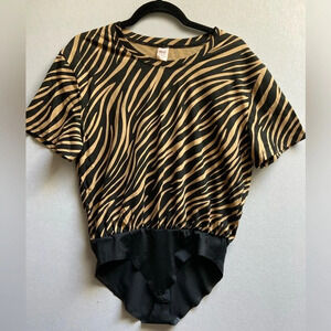 Smash + Tess t shirt bodysuit in Teresa Tiger Print Sz S